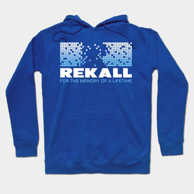 Total Recall – Rekall Logo (blue wash version) Hoodie by GraphicGibbon